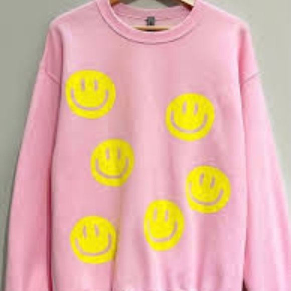Smiley crewneck light pink - Picture 1 of 5